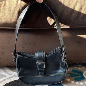 Coach Hampton Black Leather Hobo